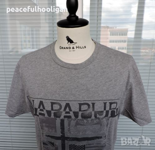 Napapijri Roundneck  T-Shirt - мъжка тениска  размер L , снимка 2 - Тениски - 45269768