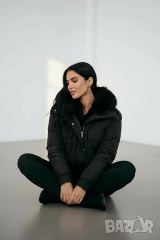 Уникално късо зимно яке с пух три цвята , снимка 9 - Якета - 47977264