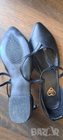 Черни дамски обувки 38-39 номер , снимка 3 - Дамски ежедневни обувки - 50641253