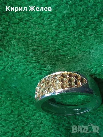 СТИЛЕН СТАР ПРЪСТЕН от БЛАГОРОДНА СТОМАНА с БЯЛА ПОЗЛАТА и ПЕЧАТ 835 НЯКОИ ЦИРКОНЧЕТА ЛИПСВАТ! 48266, снимка 14 - Пръстени - 49704318