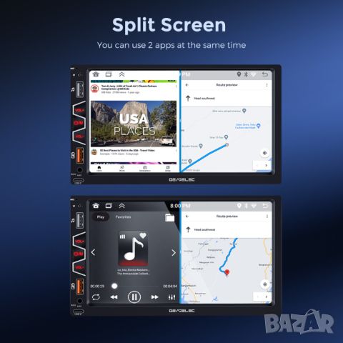 7" 2-DIN мултимедия с Android 12, RDS, 32GB ROM , RAM 4GB, CarPlay и AndroidAuto, снимка 10 - Аксесоари и консумативи - 45942034