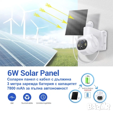 ICSEE Соларна Wifi камера с отделен панел 6MP 517Z, снимка 5 - IP камери - 44302963