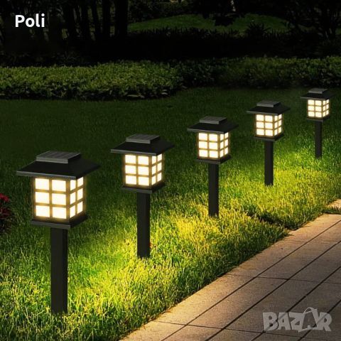 Комплект от 6 броя соларни LED лампи за двор и градина, снимка 1 - Соларни лампи - 46393025