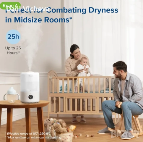 Овлажнител за въздух Levoit Smart Top-Fill, снимка 2 - Овлажнители и пречистватели за въздух - 52731852