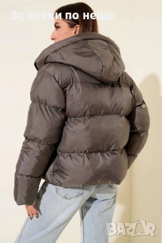 Дамско Зимно Яке Налично В Черно И Сиво Код S220, снимка 2 - Якета - 52419416