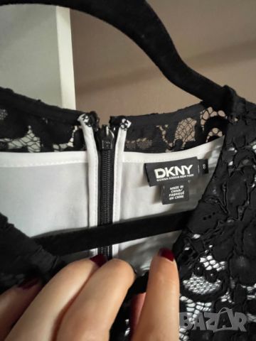 Donna Karan NY black label Runway Мини рокля с пера, М, снимка 6 - Рокли - 45878561