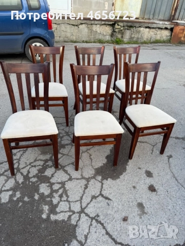 Продавам комплект от 6 масивни дървени трапезарни столове