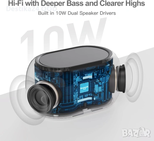 Дигитален часовник, радио, Bluetooth колонка и нощна лампа в едно, снимка 4 - Настолни лампи - 53896780