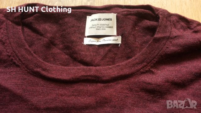 Jack & Jones 100% Super Fine Merino Wool размер L / XL блуза 100% Мерино Вълна - 1112, снимка 4 - Блузи - 46463801