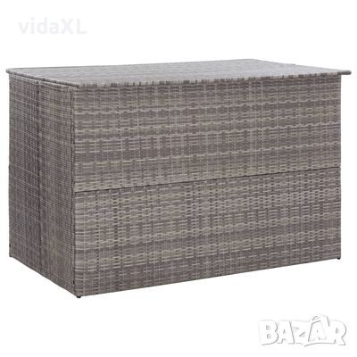 vidaXL Градински сандък за съхранение, сив, 150x100x100 cм, полиратан（SKU:46467, снимка 1