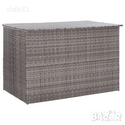 vidaXL Градински сандък за съхранение, сив, 150x100x100 cм, полиратан（SKU:46467