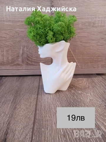 Кашпи със скандинавски мъх – тип „Лице“, снимка 2 - Декорация за дома - 51278821