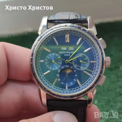 Мъжки луксозен часовник PATEK PHILIPPE Grand Complications Perpetual Calendar Moonphase Chronograph, снимка 2 - Мъжки - 46862270