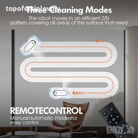 Робот за почистване на прозорци Window Cleaning Robot,Гаранция, снимка 3 - Прахосмукачки - 54004988