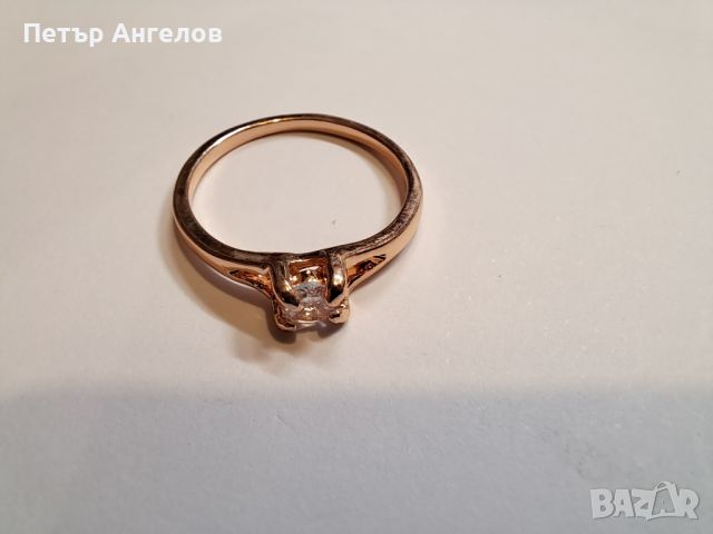 Дамски позлатен пръстен розово злато