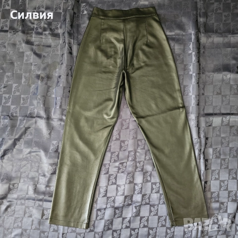 Чисто нов дамски лъскав кожен панталон "Nicole Collection" S-M размер, снимка 4 - Панталони - 52409708
