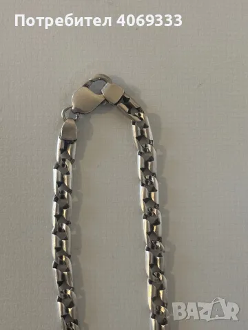 Сребърен плътен синджир с боксова ръкавица 67.62гр 925 , снимка 3 - Колиета, медальони, синджири - 49909837