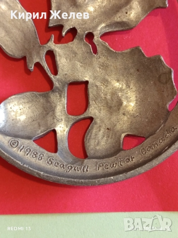 ВИНТИДЖ КАНАДСКИ КАПАК за СТЪКЛЕНА КУПИЧКА от КАЛАЙ с РОЗИ 52150, снимка 6 - Други ценни предмети - 52502544