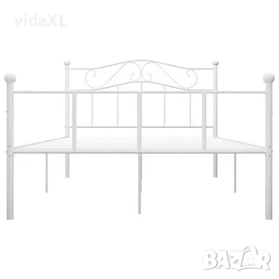 vidaXL Рамка за легло, бяла, метал, 160x200 см（SKU:284520）, снимка 3 - Спални и легла - 48801271