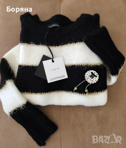 COCONUDA нов бутиков италиански пуловер с брошка