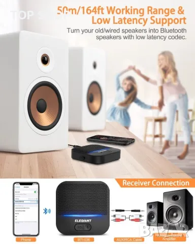 ELEGIANT Bluetooth 5.0 приемник 3D съраунд звук HiFi стерео, снимка 6 - Bluetooth тонколони - 48787091