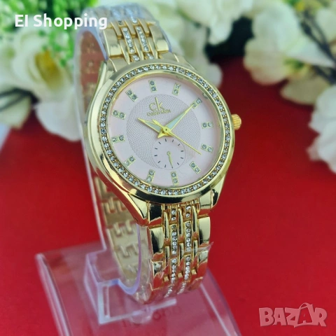 Часовник Calvin Klein “Rose Crystal” с розов циферблат