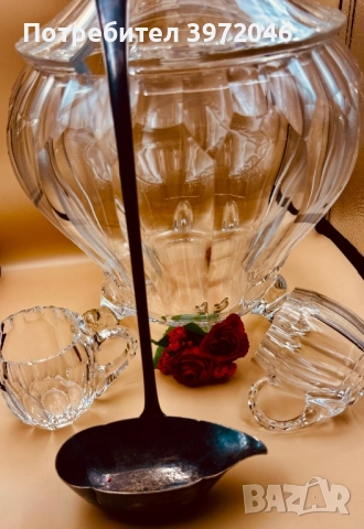 Антикварна кристална купа /1920-35 / , снимка 3 - Антикварни и старинни предмети - 51946253