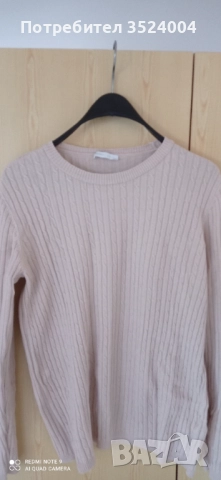 Удобен бежев пуловер размер М, снимка 2 - Блузи с дълъг ръкав и пуловери - 51532707