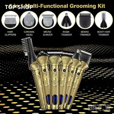 Нов безжичен комплект тример за брада коса Мъже Подарък, снимка 7 - Тримери - 49956885