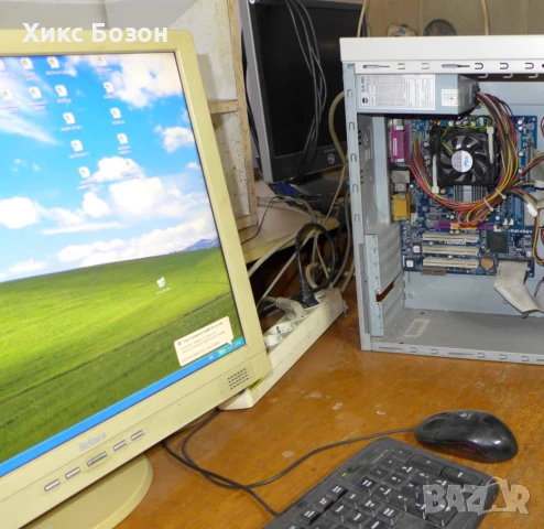 Дънна платка антика Asrock P4i45GV Intel s.478 с процесор и   охладител, снимка 2 - Работни компютри - 50759797