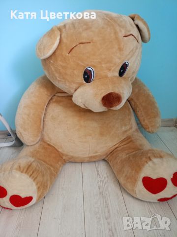 Запазен голям плюшен мечок 80 см , снимка 4 - Плюшени играчки - 45448900