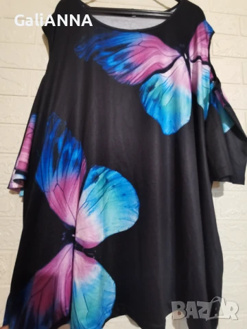 СТРАХОТНА ТУНИКА С ИЗРЯЗАН РЪКАВ 4XL-5XL, снимка 5 - Туники - 51010177