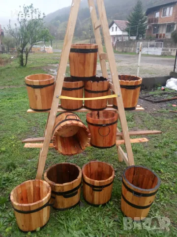 Саксии от дърво за лимони и палми, снимка 1