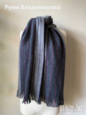 Мъжки, сив шал Hugo Boss , снимка 4 - Шалове - 52788766