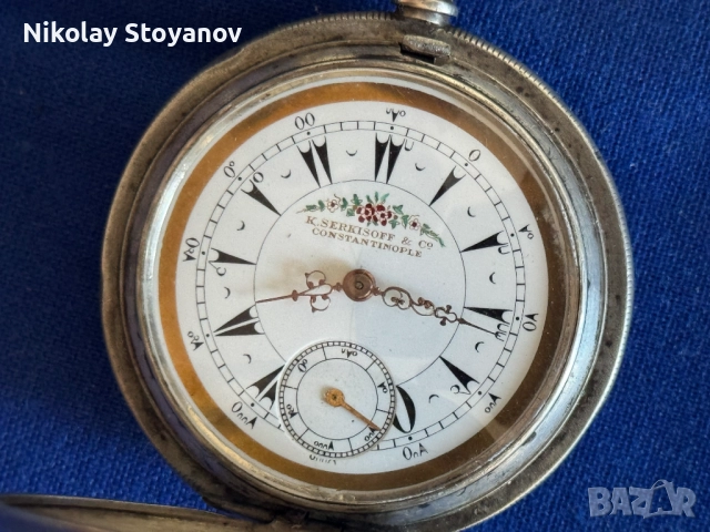 Турски Джобен Часовник - сребърен., снимка 2 - Антикварни и старинни предмети - 52927909