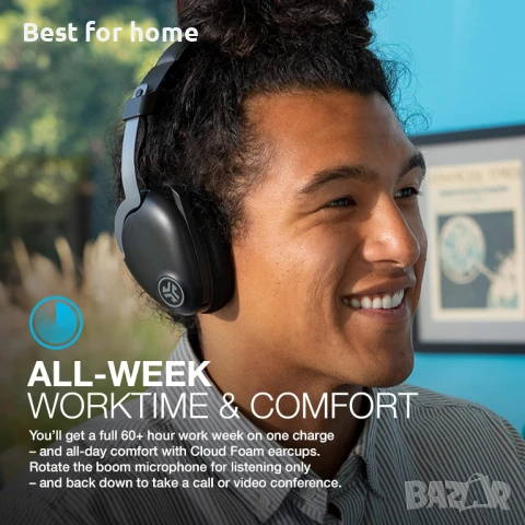 JLab Слушалки с микрофон  60+ часа време за възпроизвеждане, Bluetooth, снимка 2 - Bluetooth слушалки - 50723150