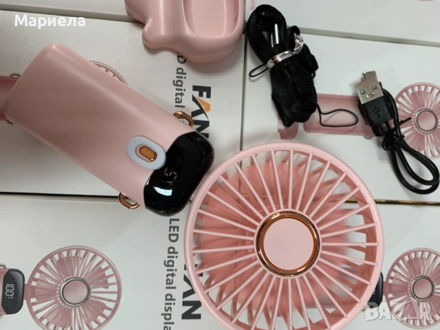 Вентилатор, 5 скорости, LED, Преносим, Type-C зареждане, с кабел за зареждане, снимка 6 - Други стоки за дома - 54076779