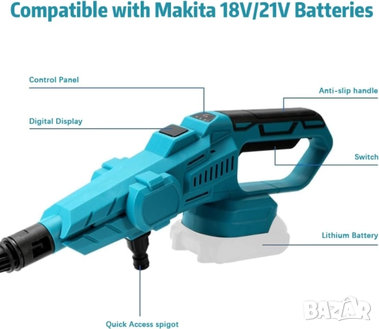 Водоструйка Безчеткова Акумулаторна 6в1 36V 8,0AH KRAFTROYAL 200bar 3500W с Дисплей Пръскачка , снимка 2 - Други инструменти - 51497305