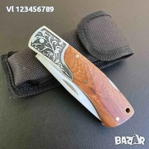 Руски сгъваем ловен нож ЛЕВ 87x185 ;Ст 65х13 , снимка 4 - Ножове - 53830184