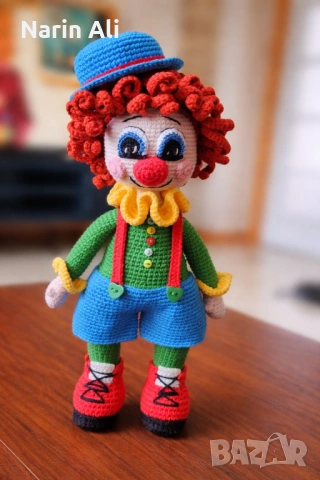 Плетен клоун , снимка 3 - Плюшени играчки - 53816716