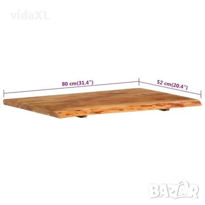 vidaXL Плот за баня, акация масив, 80x52x2,5 см (SKU:286319), снимка 4 - Железария - 48313718