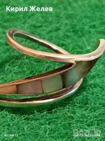 ДИЗАИНЕРСКИ АБСТРАКТЕН ДИЗАЙН СРЕБЪРЕН ПРЪСТЕН с СЕДЕФ АРТ БИЖУ 39867, снимка 2 - Пръстени - 52858133