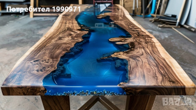 Маса от уникален дървен материал и смола ръчка изработка по поръчка, снимка 9 - Маси - 53729126