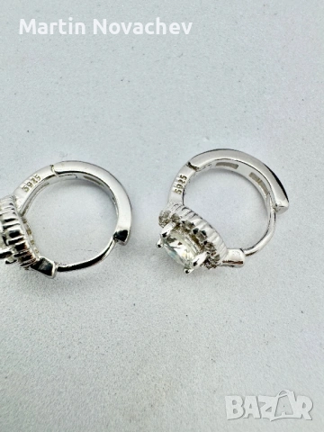 Сребърни обеци с мойсанит (Диамант) 0.5 карата, снимка 5 - Обеци - 53647946