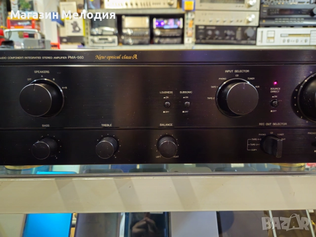 Усилвател DENON PMA-560 Две по 110 вата на 4 ома. В отлично техническо и визуално състояние., снимка 4 - Ресийвъри, усилватели, смесителни пултове - 52400429