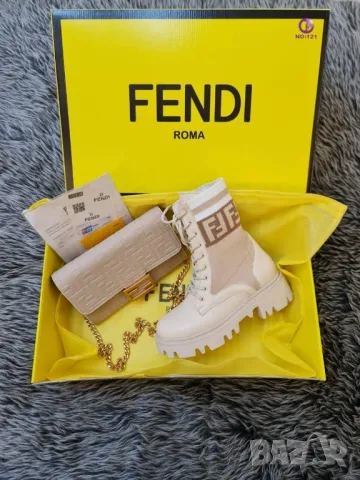 дамски комплект боти тип чорап и чанта fendi , снимка 3 - Чанти - 47500825