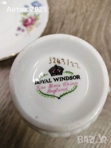Чаена чаша с чинийка Royal Windsor Fine Bone China England, снимка 5 - Антикварни и старинни предмети - 52061137