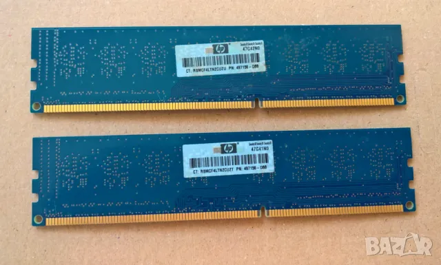 kit 2x1gb ddr3 pc10600 за компютър, снимка 2 - RAM памет - 46989842