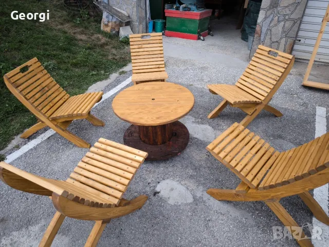 Дървени градински сгъваеми столове , снимка 2 - Градински мебели, декорация  - 49931997