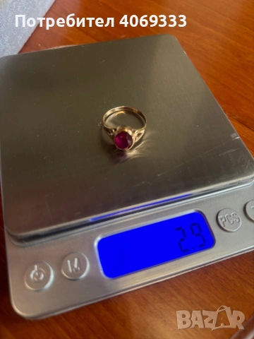 Руски златен пръстен с рубин 2.9гр 14к , снимка 6 - Пръстени - 54175126